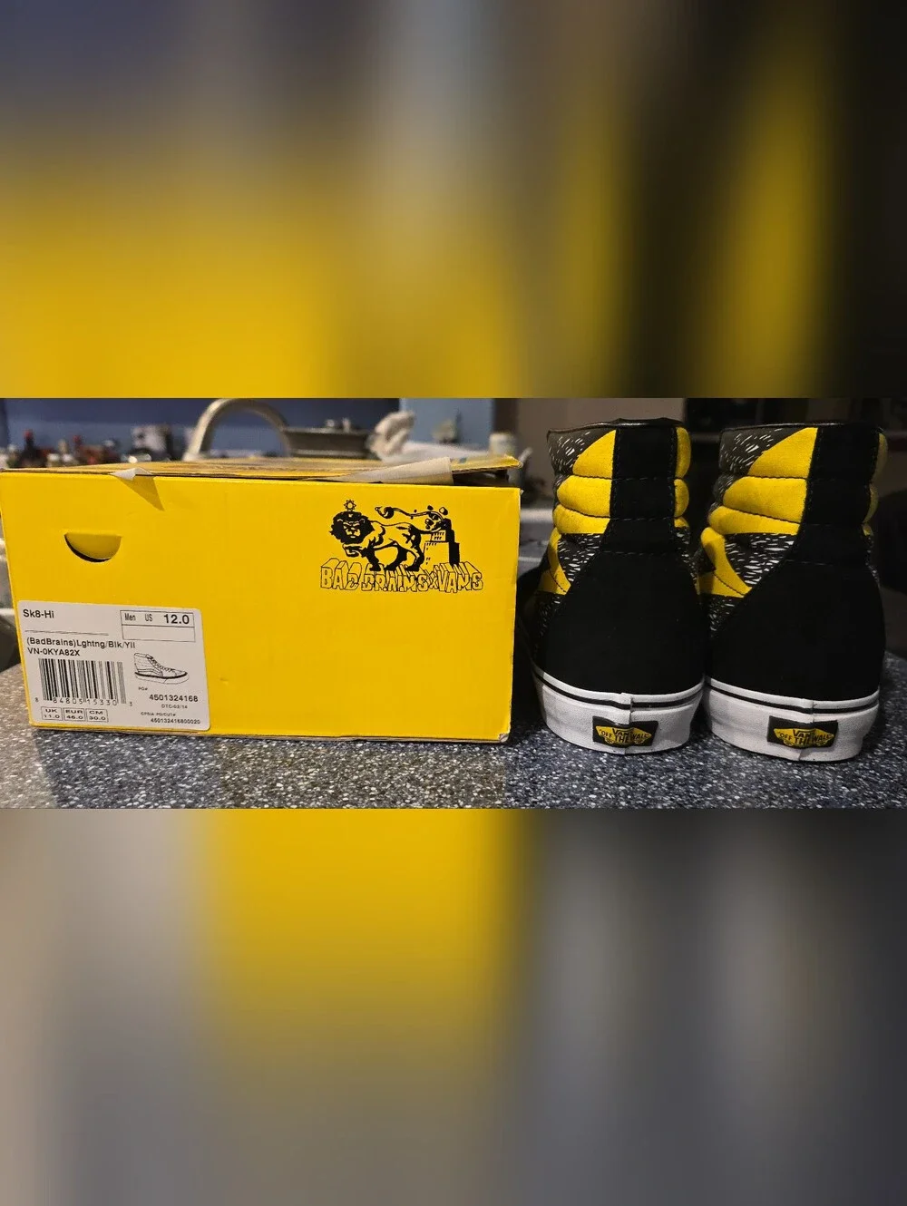 Bad Brains x Vans Black & Yellow High-Top Skate Shoes